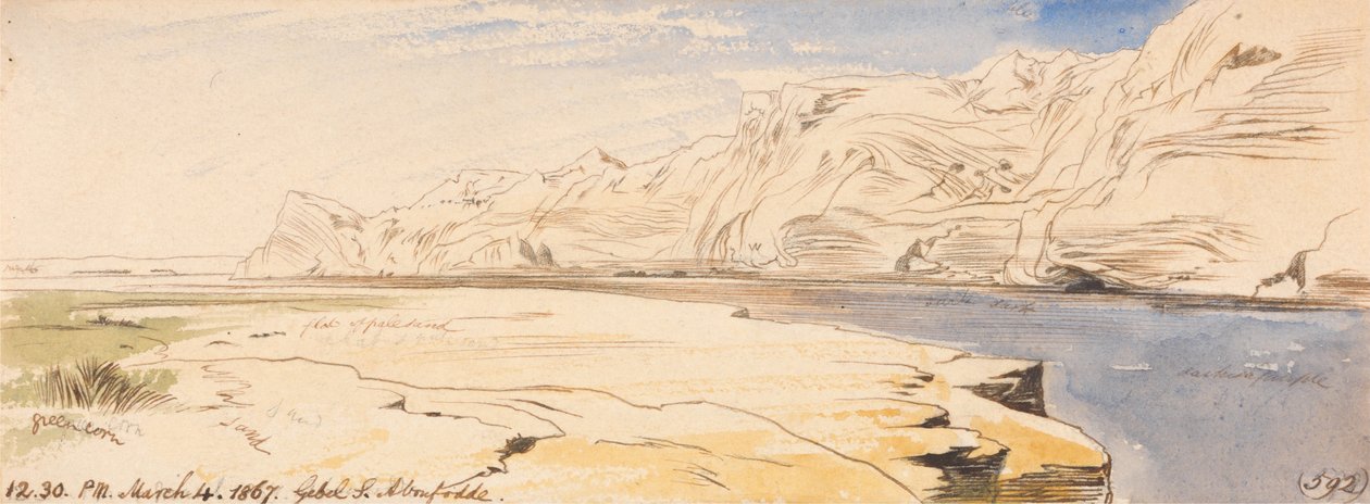 Gebel Sheikh Abu Fodde, 12: 30h, 4 de março de 1867 (592) de Edward Lear