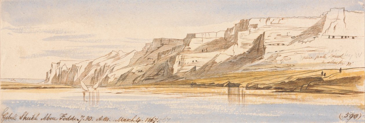 Gebel Sheikh Abu Fodde, 7h30, 4 de março de 1867 (590) de Edward Lear