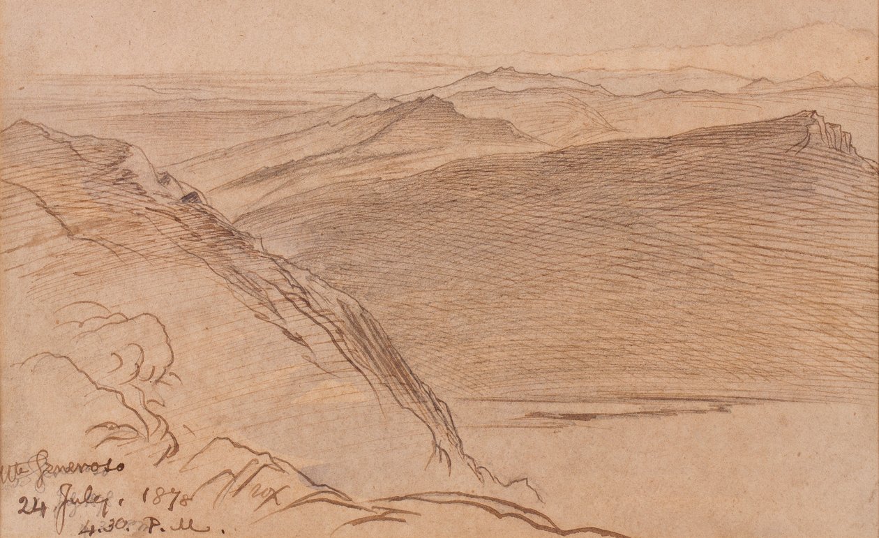 Monte Generoso, 1878 (caneta e tinta sobre papel) de Edward Lear