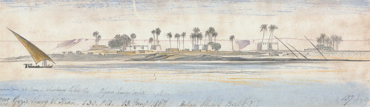 Perto de Gezir Sherg el Hian de Edward Lear
