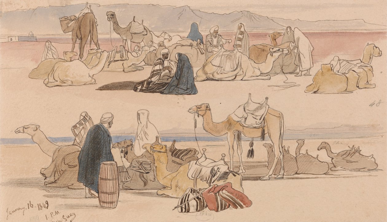 Perto de Suez, 13:00, 16 de janeiro de 1849 (48) de Edward Lear