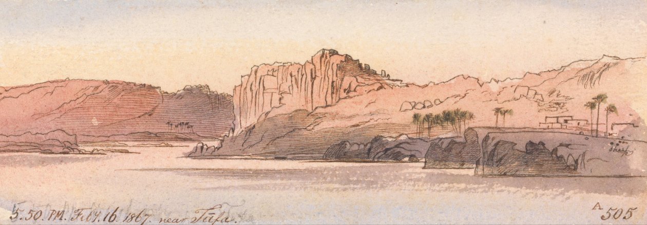 Perto de Tafa, das 17h às 18h, 16 de fevereiro de 1867 (505A) de Edward Lear