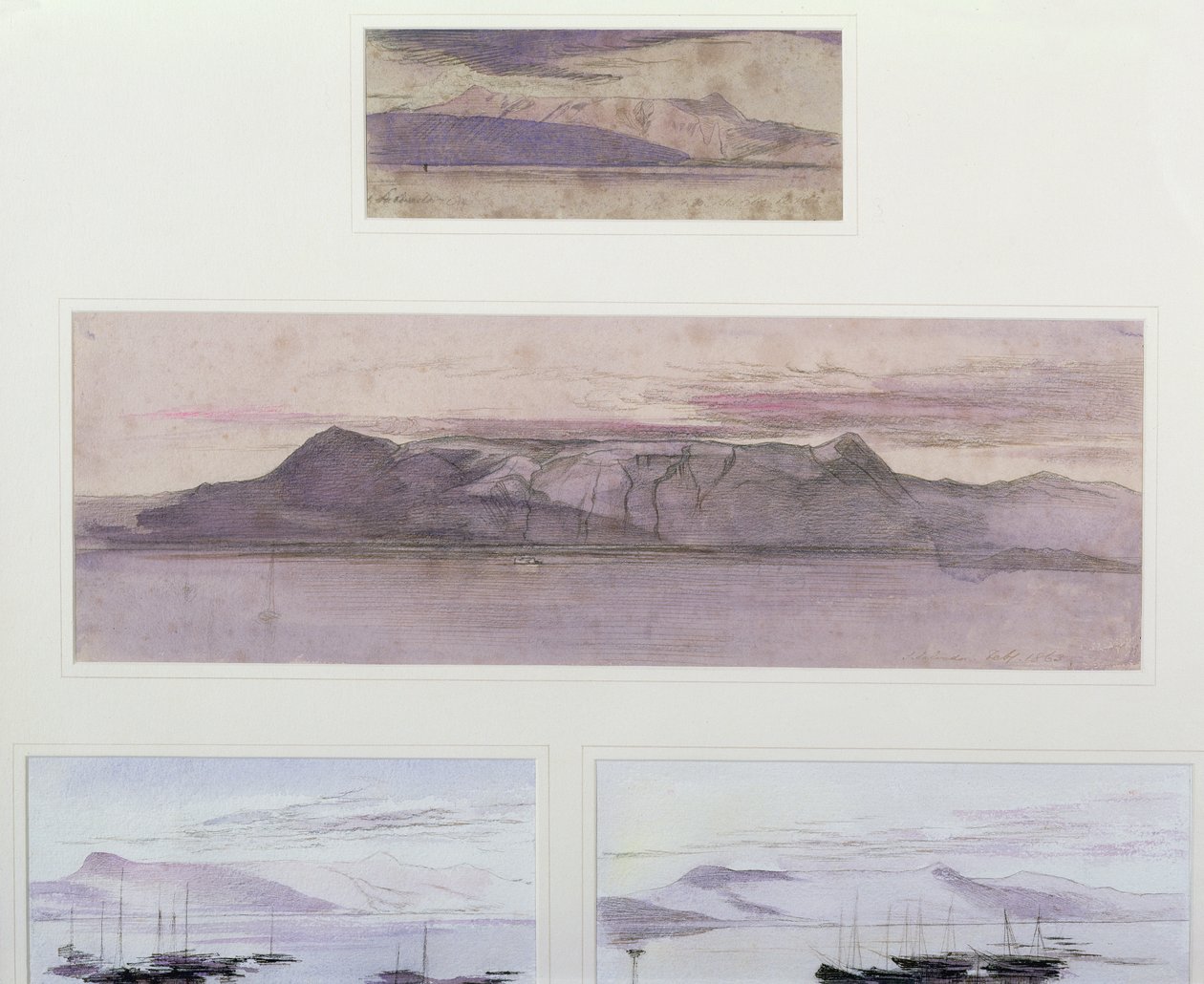 S. Salvador, Corfu, 1862 (caneta, tinta e lavagem) de Edward Lear