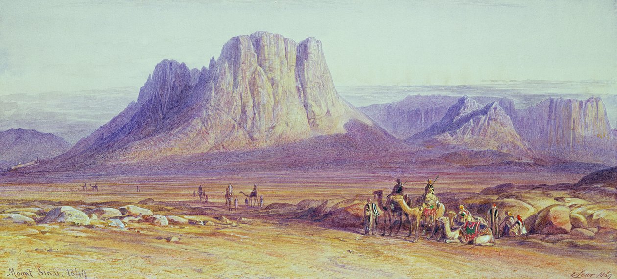O trem do camelo, Condessi, monte Sinai, 1848 de Edward Lear