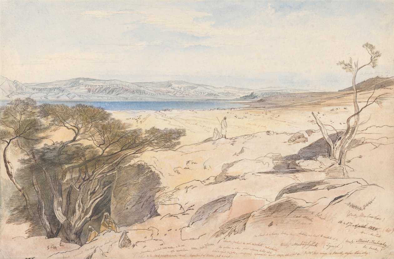 O Mar Morto, 16 e 17 de abril de 1858 de Edward Lear