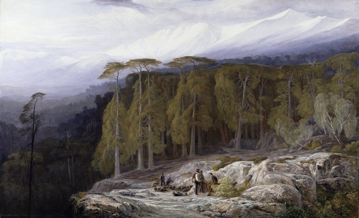 A floresta de Valdoniello, Córsega, 1869 de Edward Lear