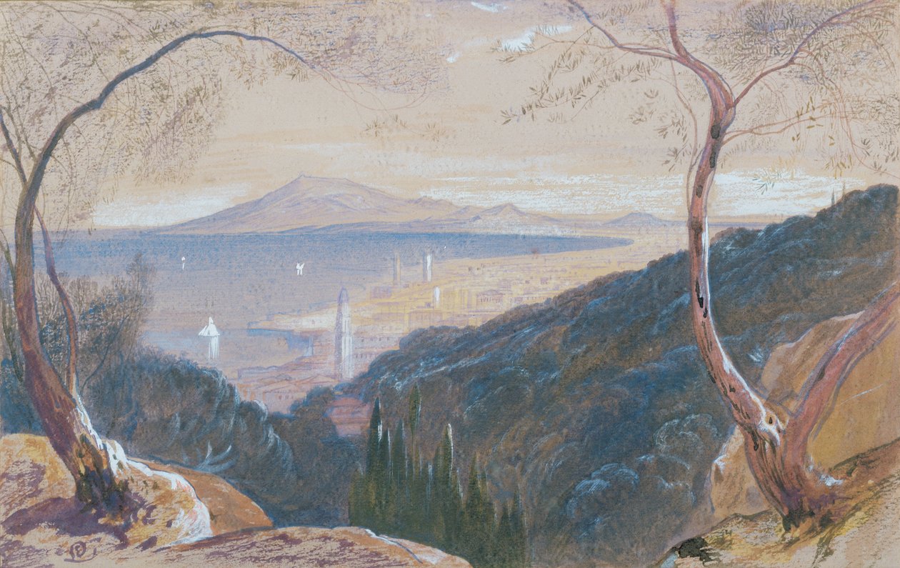 A ilha de Zante, na Grécia (wc e bodycolour) de Edward Lear