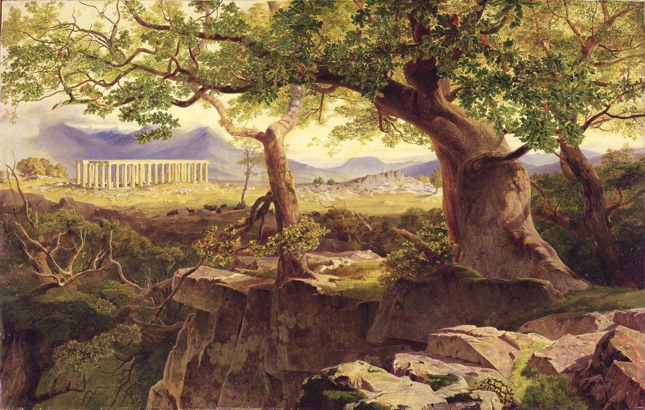 O Templo de Apolo, Bassae, 1854-55 de Edward Lear