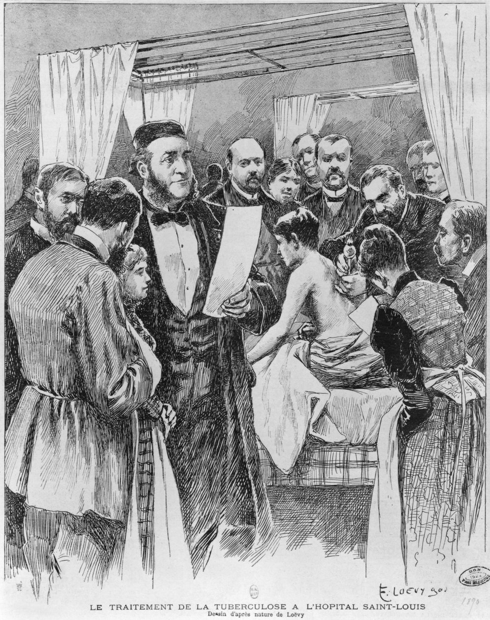 O tratamento da tuberculose no hospital de St. Louis, Paris, 1890 de Edward Loevy