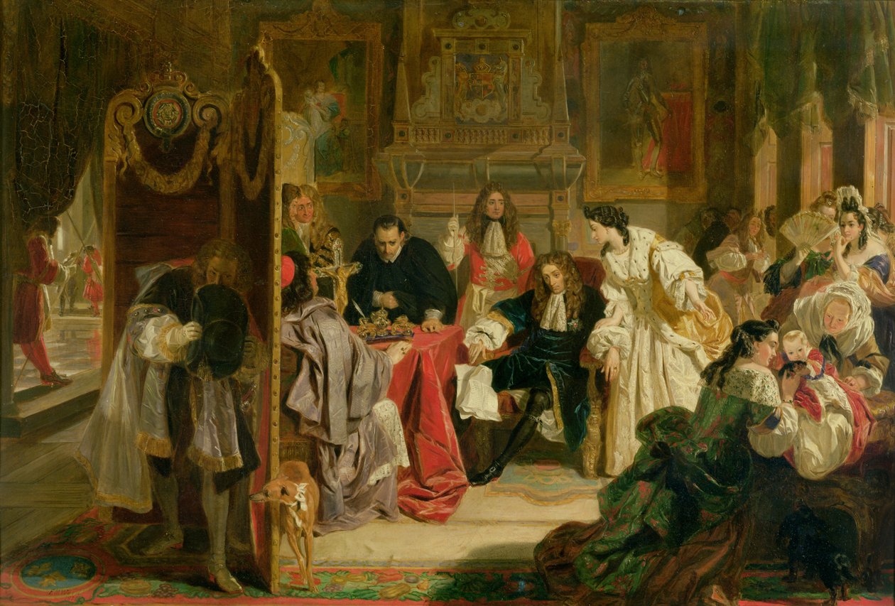 Rei James II (1633-1701) Recebendo as Notícias do Desembarque de Guilherme de Orange em 1688, 1851 de Edward Matthew Ward