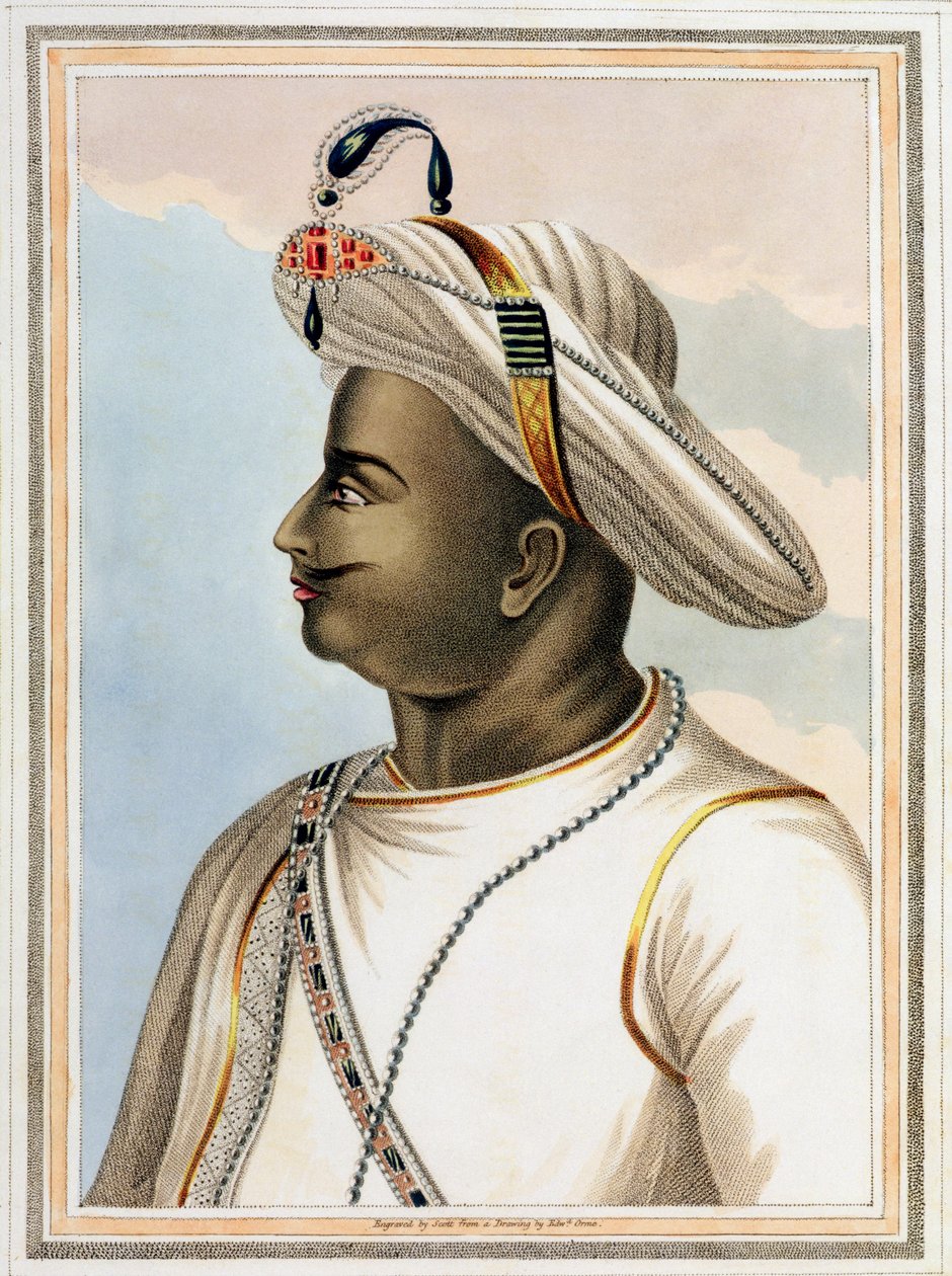 Tipu Sultan (1749-99) prato de paisagens pitorescas no Reino de Mysore, gravado por Edmund Scott (1758-1810) 1805 de Edward Orme