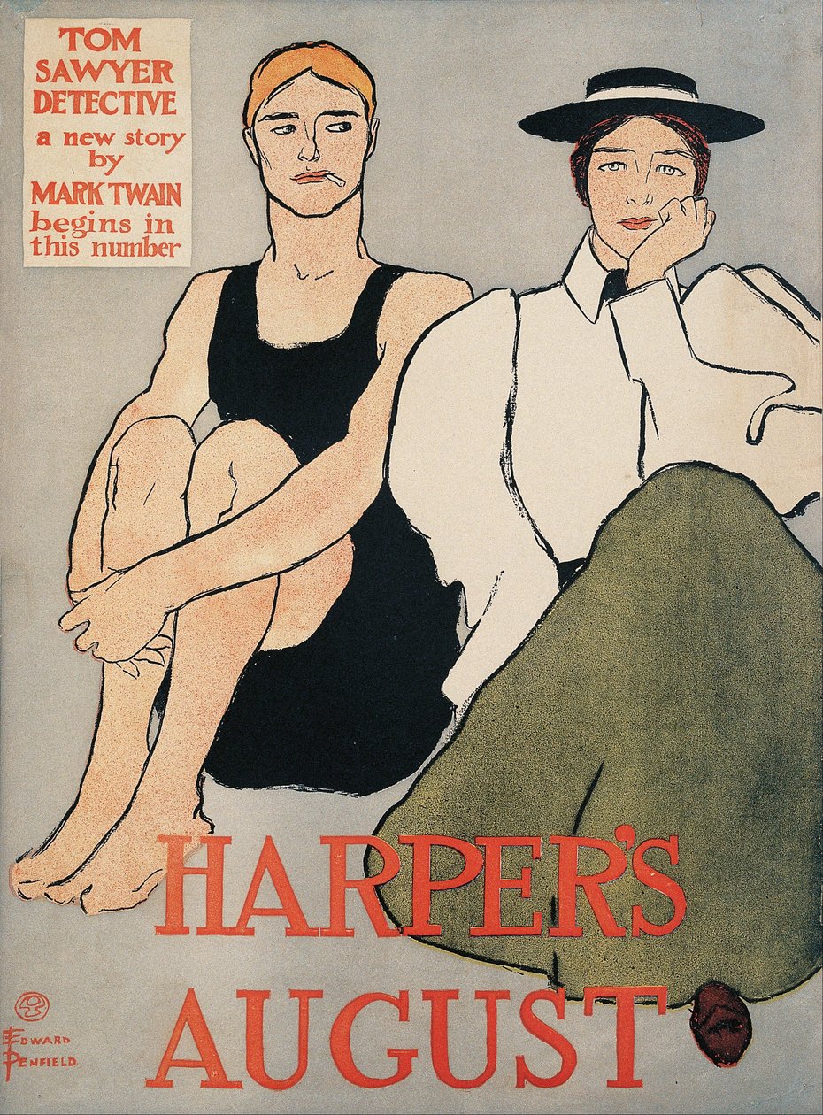 Harpers agosto. Tom Sawyer Detective de Edward Penfield