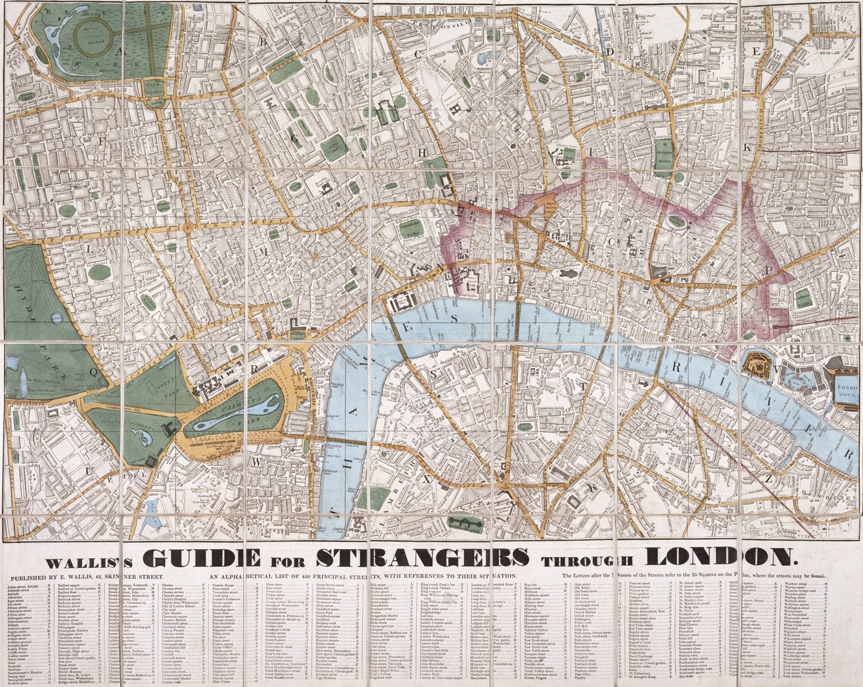 Guia de Wallis para estranhos através de Londres, 1841 de Edward Wallis
