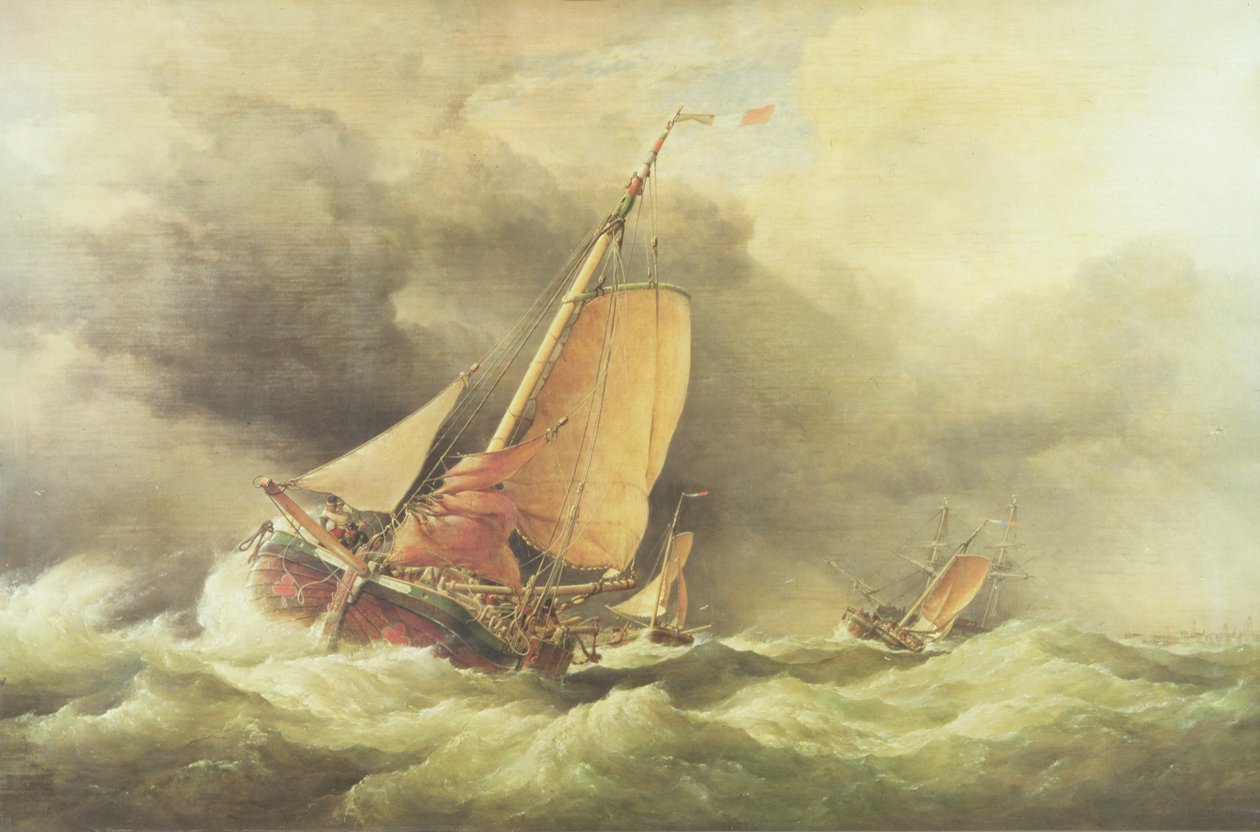 Pincks holandeses correndo para ancorar fora Yarmouth de Edward William Cooke