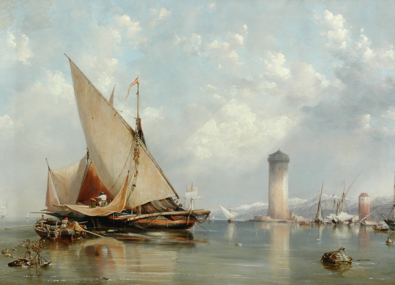 Fora da costa de Leghorn, 1848 de Edward William Cooke