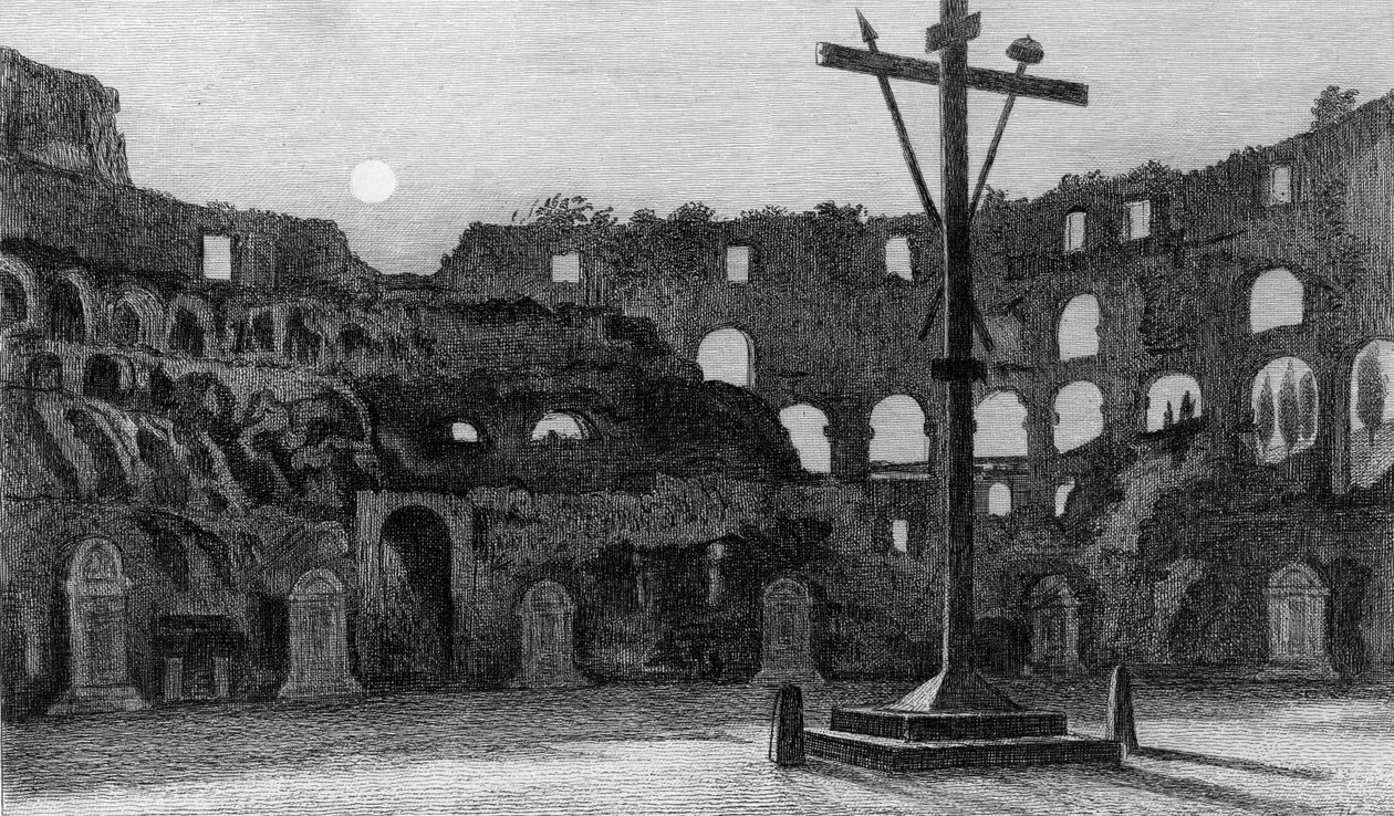 O Coliseu ao luar, gravado por Charles George Lewis de Edward William Cooke