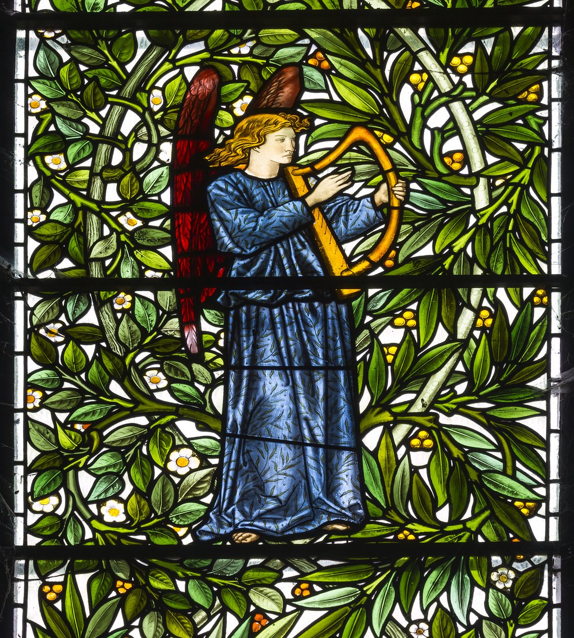 Monkton freira, St Mary, Morris Marshall & Faulkner & Co, William Morris, Edward Burne-Jones, músico de anjo, 1873 de Edward and Morris Burne Jones