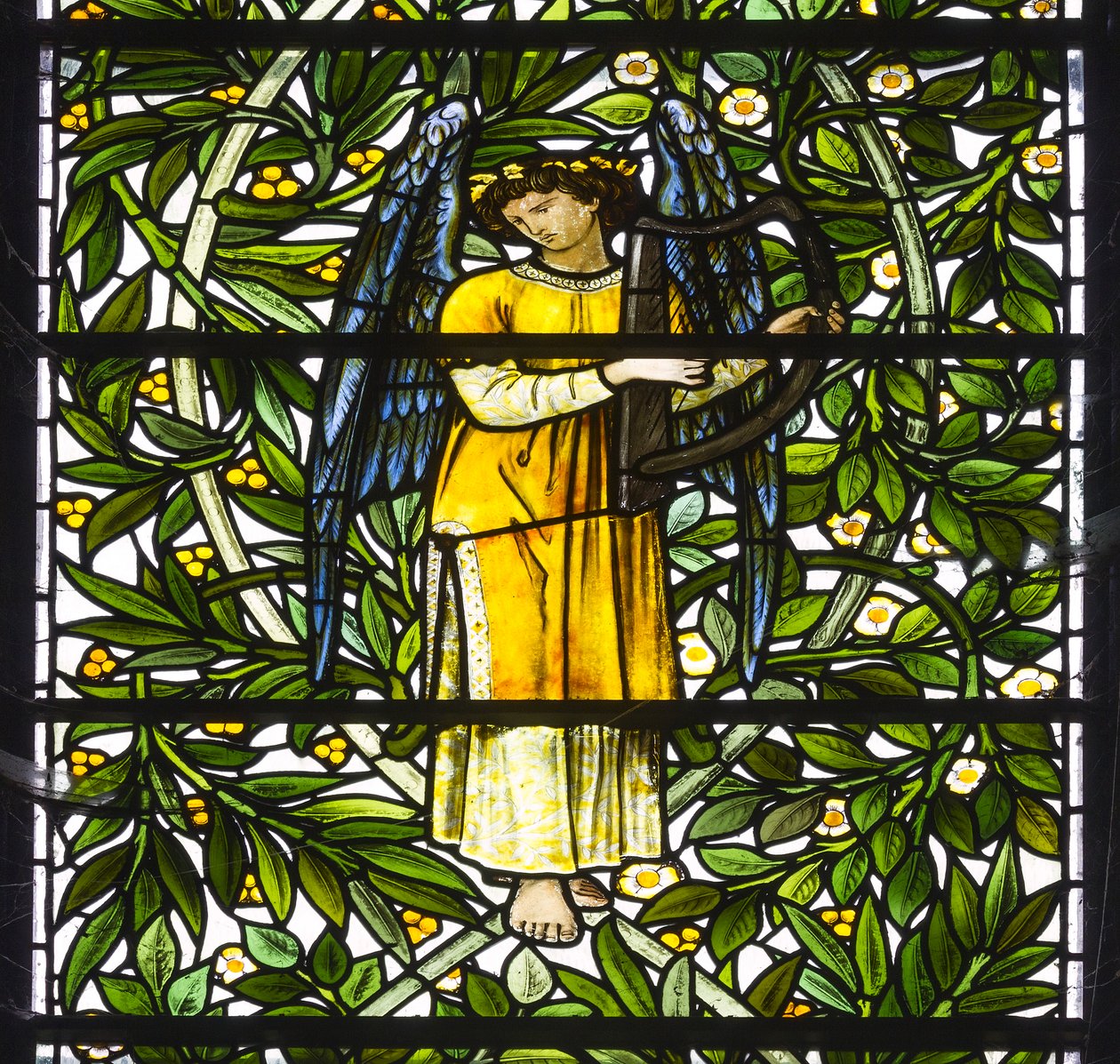 Monkton freira, St Mary, Morris Marshall & Faulkner & Co, William Morris, Edward Burne-Jones, músico de anjo, 1873 de Edward and Morris Burne Jones
