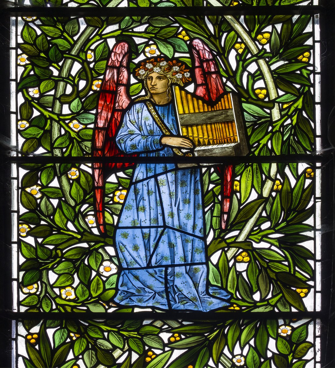 Monkton freira, St Mary, Morris Marshall & Faulkner & Co, William Morris, Edward Burne-Jones, músico de anjo, 1873 de Edward and Morris Burne Jones