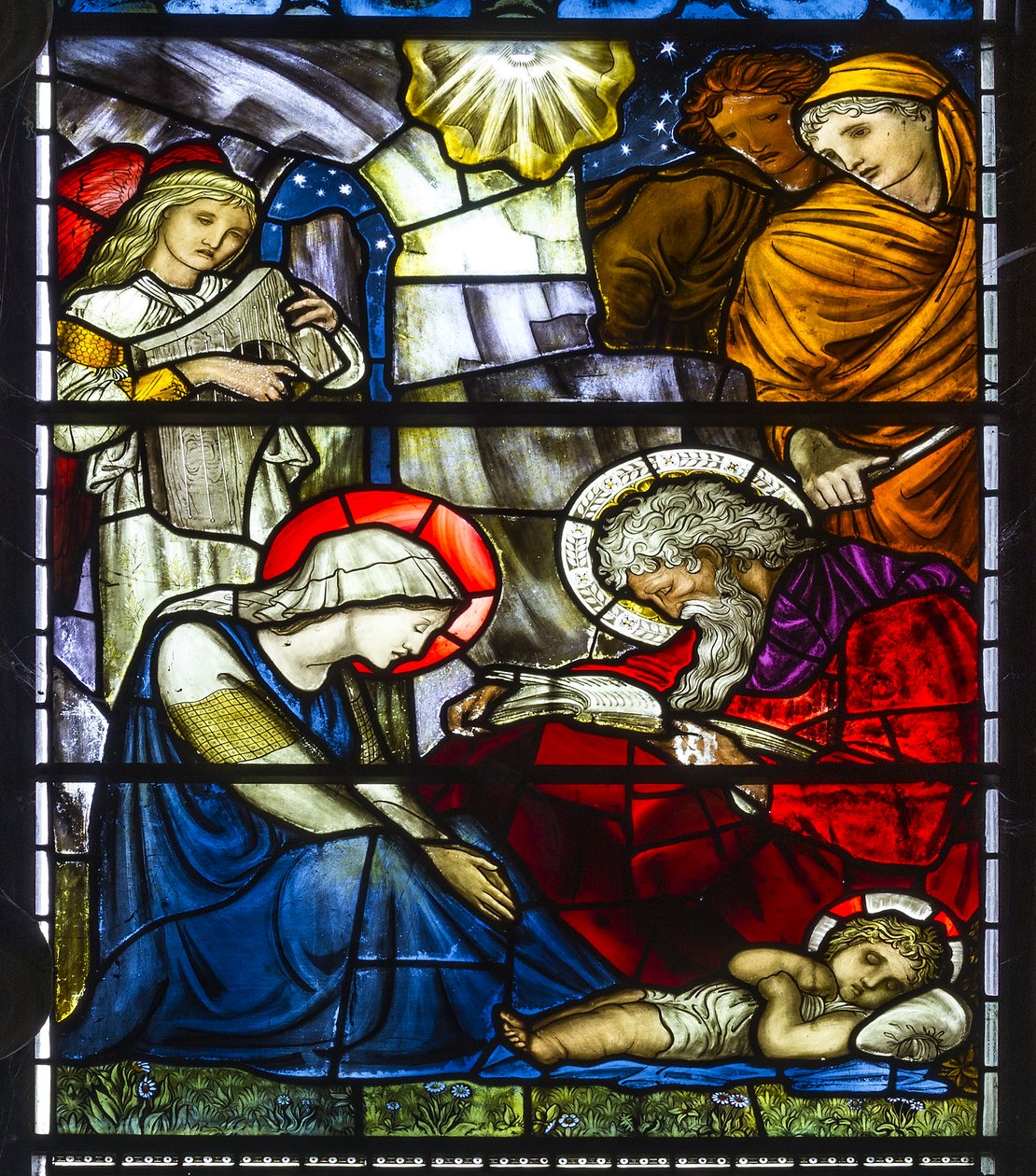 Monkton freira, St Mary, Morris Marshall & Faulkner & Co, William Morris, Edward Burne-Jones, A Natividade, 1873 de Edward and Morris Burne Jones