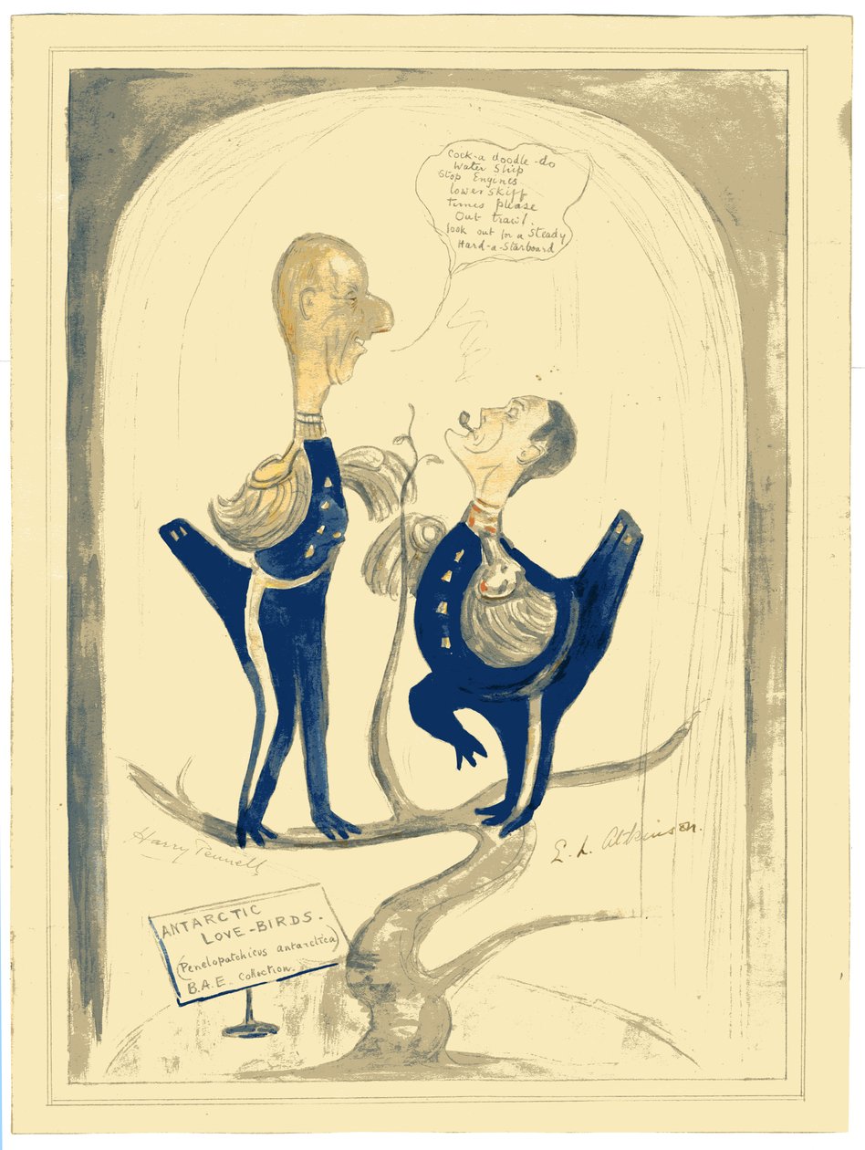 Harry Pennell e Dr. ELA Atkinson, 1910-12 (wc e lápis sobre papel) de Edward Adrian Wilson
