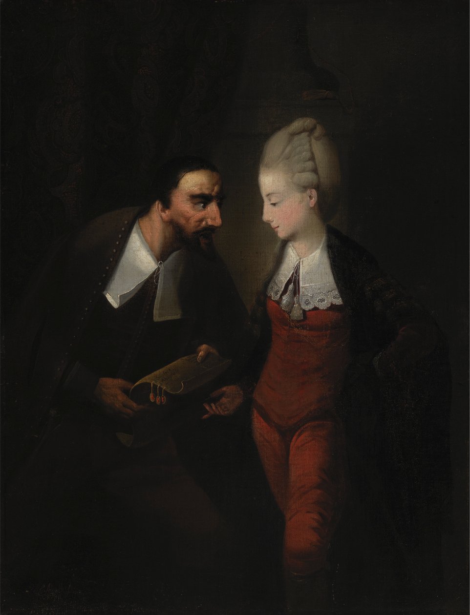 Portia e Shylock, de Shakespeare, "The Merchant of Venice", IV, i de Edward Alcock