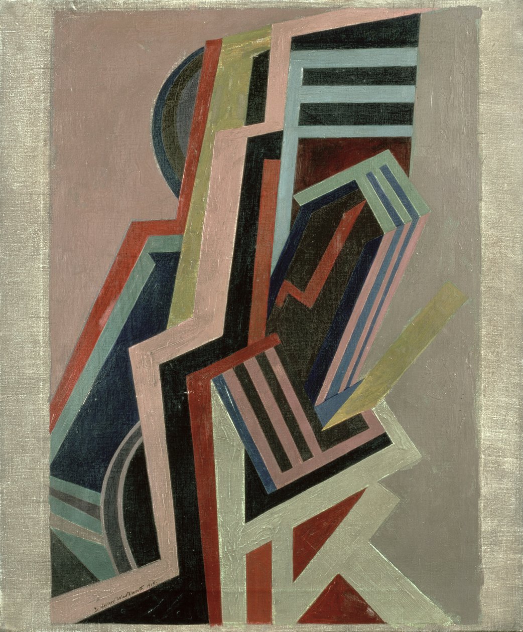 Composição abstrata (óleo sobre tela) de Edward Alexander Wadsworth