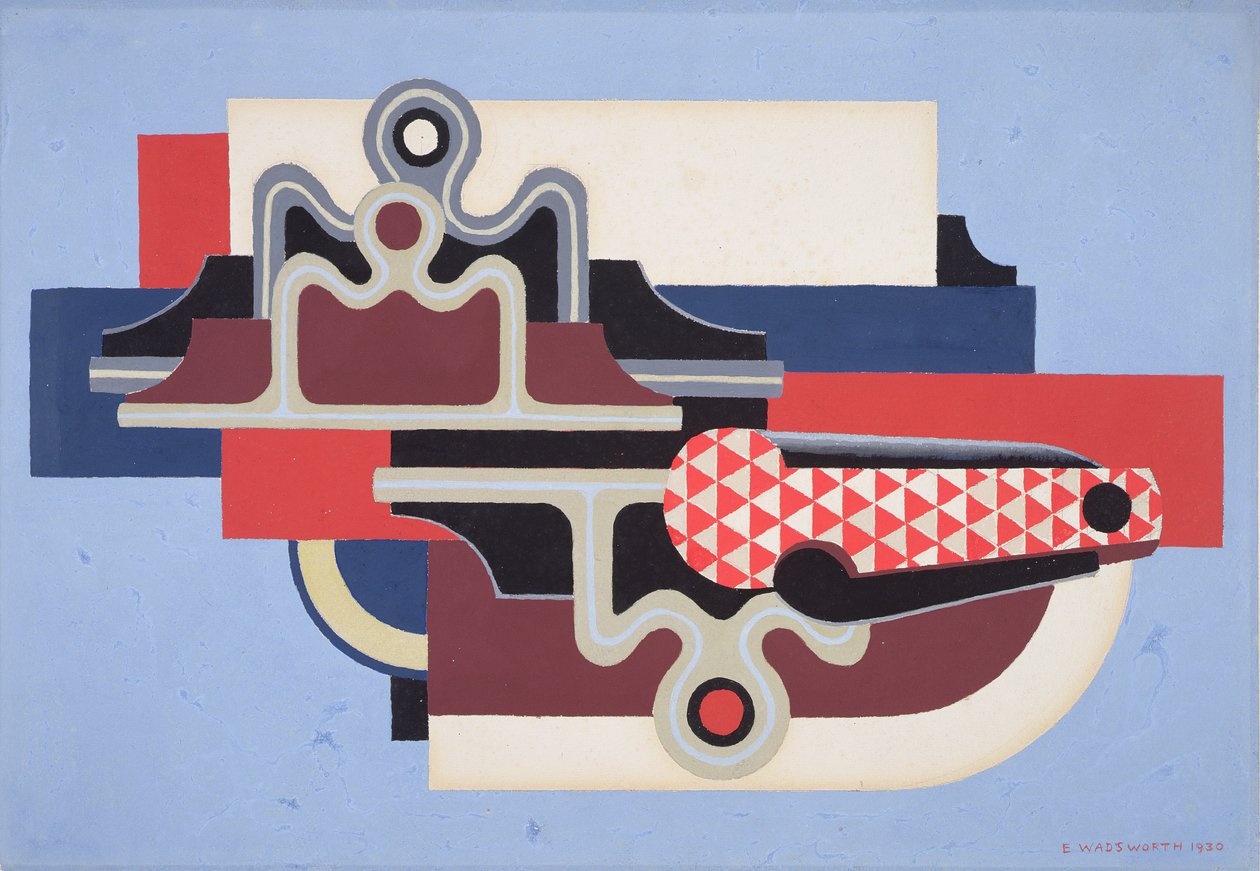 Desenho abstrato com uma faca de fecho de Edward Alexander Wadsworth