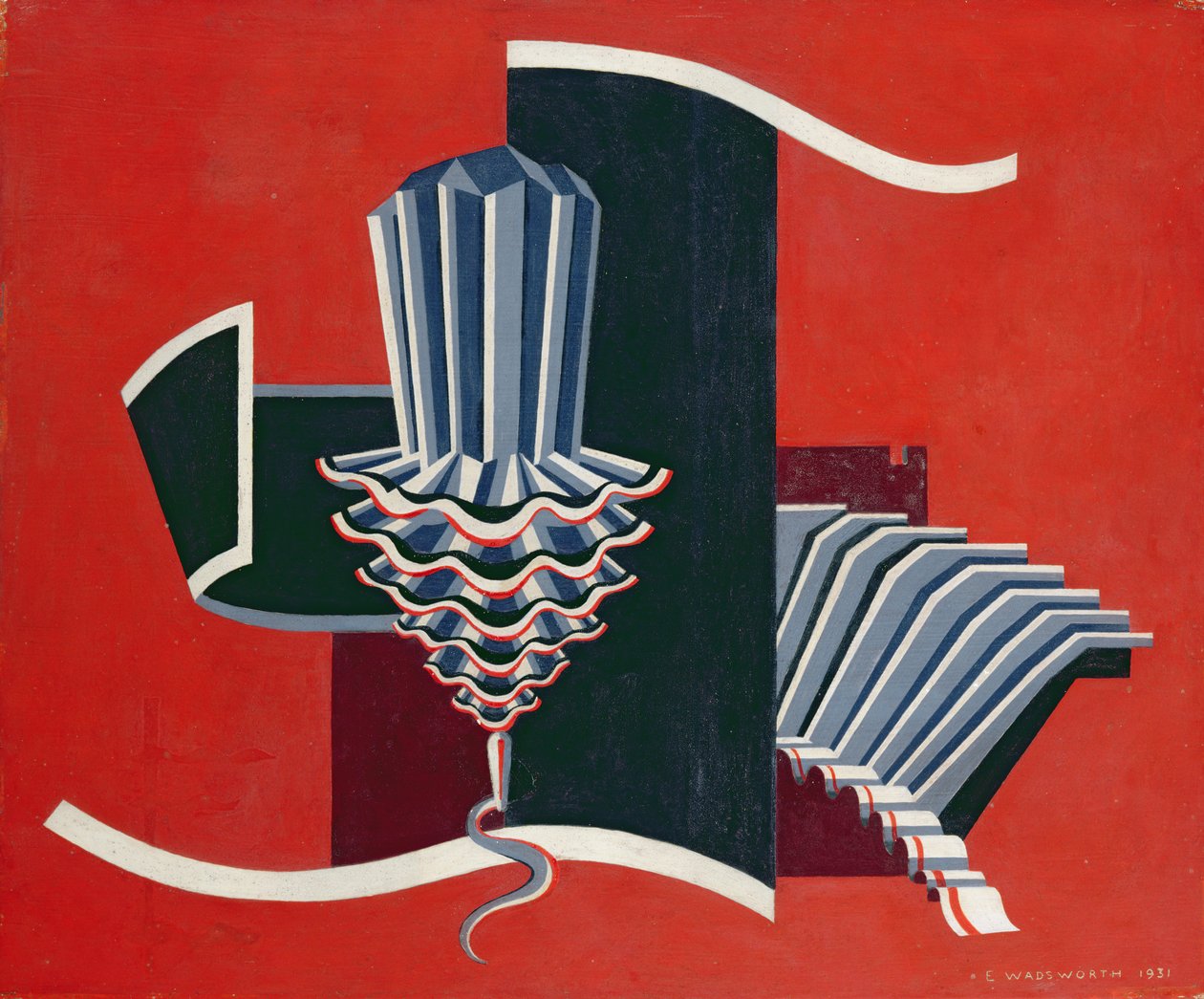 Composição sobre um solo vermelho de Edward Alexander Wadsworth
