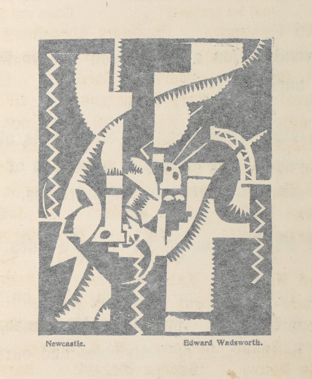 Newcastle por Edward Wadsworth de BLAST no. 1, a revista vorticista de Edward Alexander Wadsworth