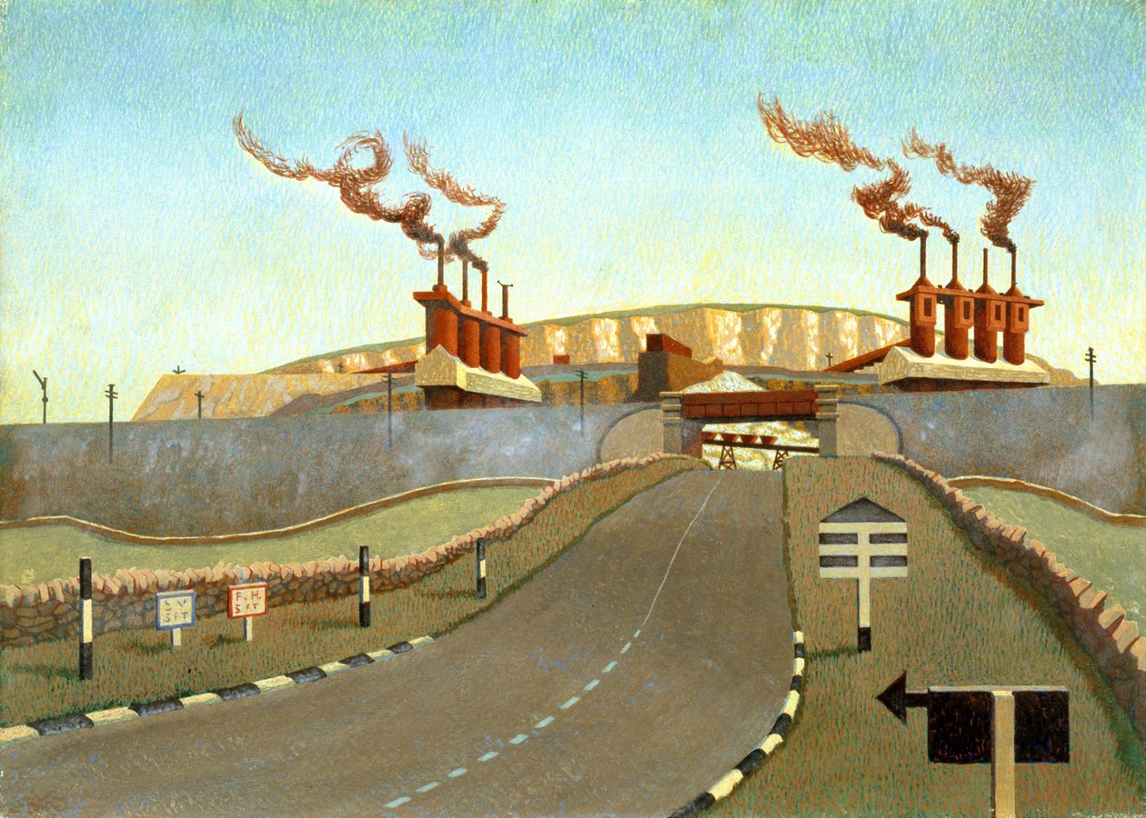 Topo do Mundo (têmpera sobre tela sobre madeira) de Edward Alexander Wadsworth