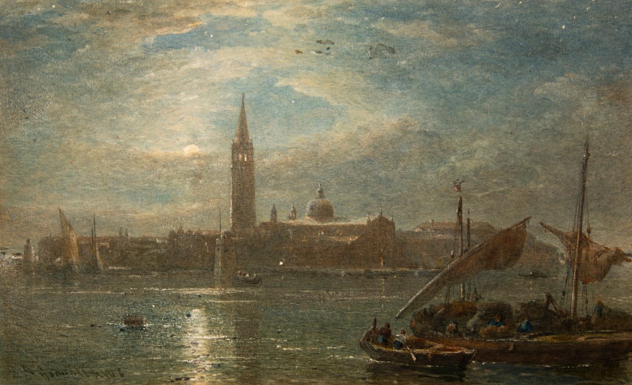 São Jorge ao luar, Veneza (aguarela) de Edward Angelo Goodall