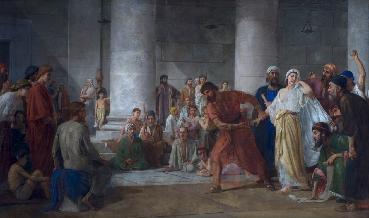 A Mulher Tirada no Adultério, depois de 1860 (óleo sobre tela) de Edward Armitage