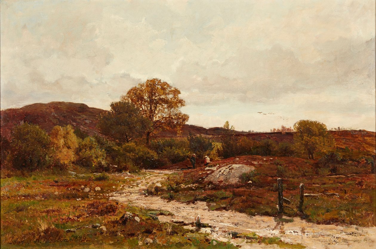 Moorland Landscape (óleo sobre tela) de Edward Arthur Walton