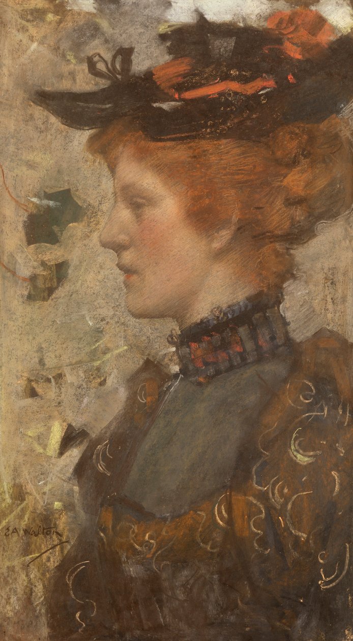 Retrato de Miss Elizabeth D. Reid (pastel sobre papel) de Edward Arthur Walton