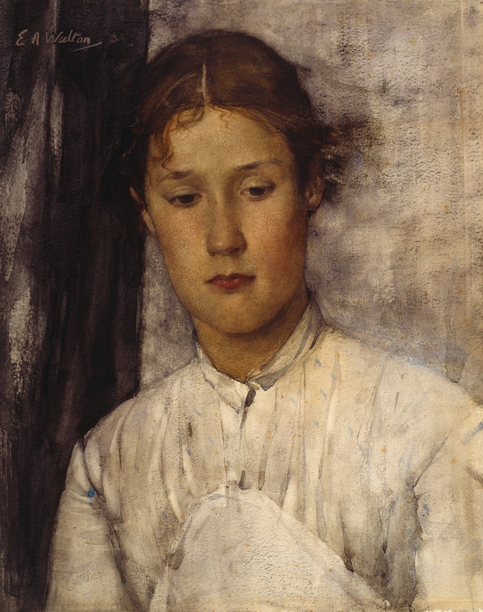 A filha do guarda-caça (aguarela sobre papel) de Edward Arthur Walton