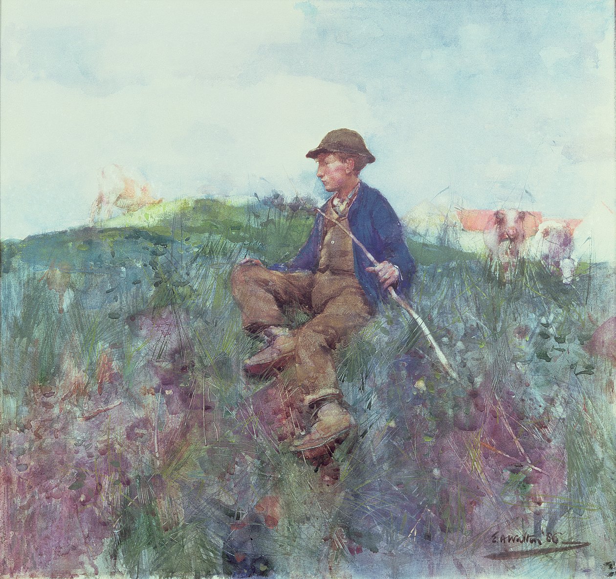 O Herdboy, 1886 (wc) de Edward Arthur Walton