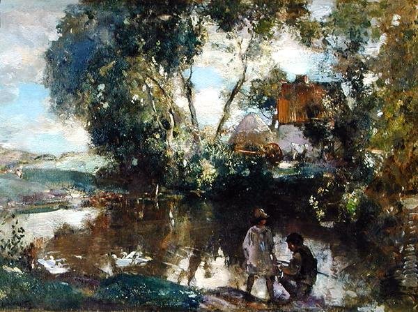 A Piscina (óleo sobre tela) de Edward Arthur Walton