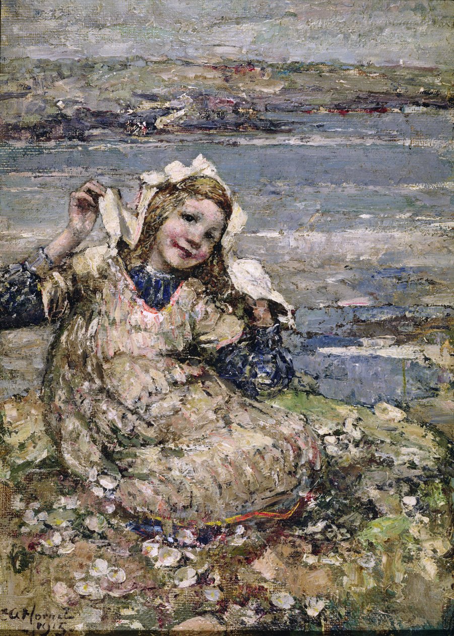 À beira-mar (óleo sobre tela) de Edward Atkinson Hornel