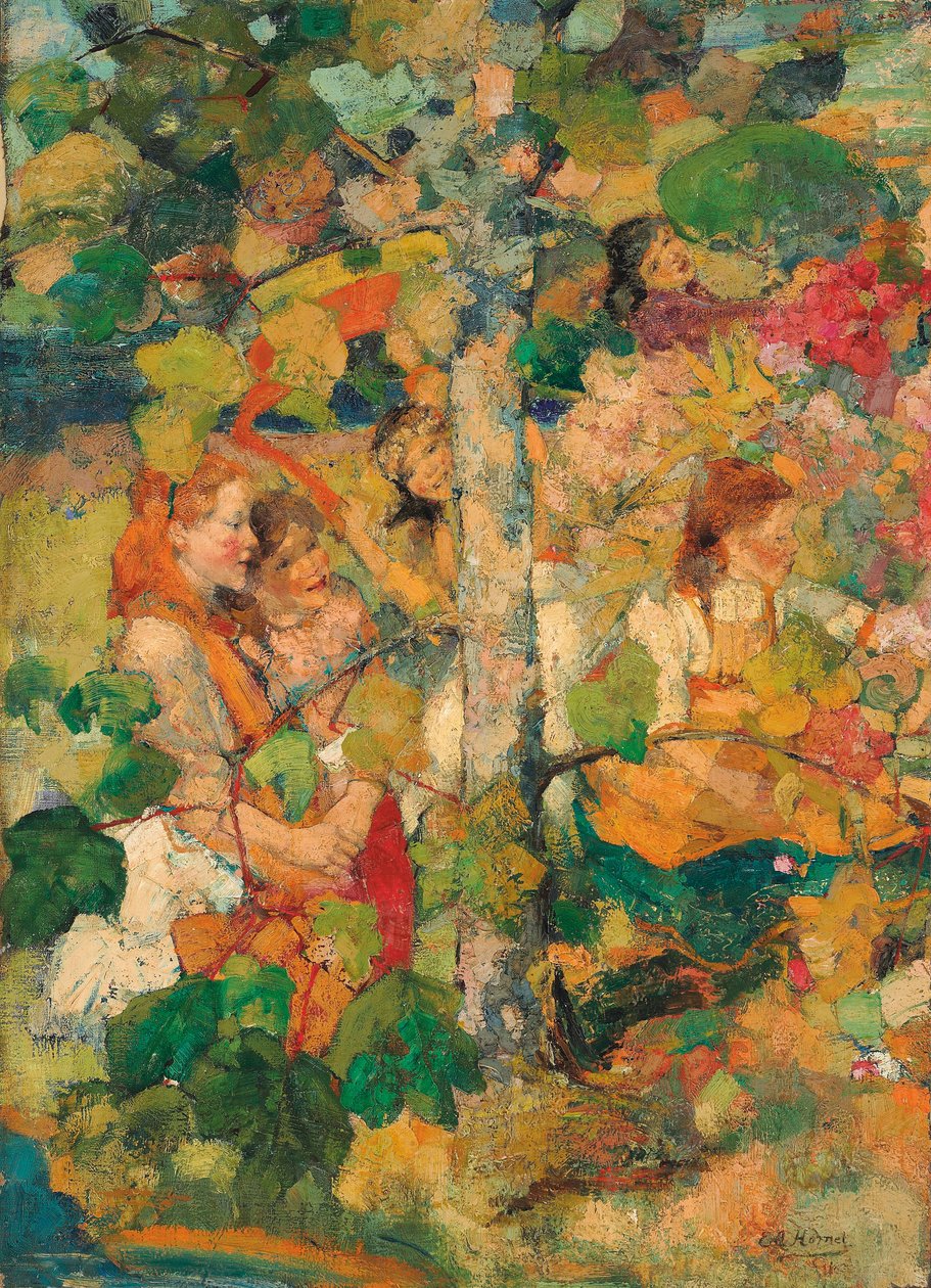 Crianças Dançando Em torno de uma Árvore de Edward Atkinson Hornel