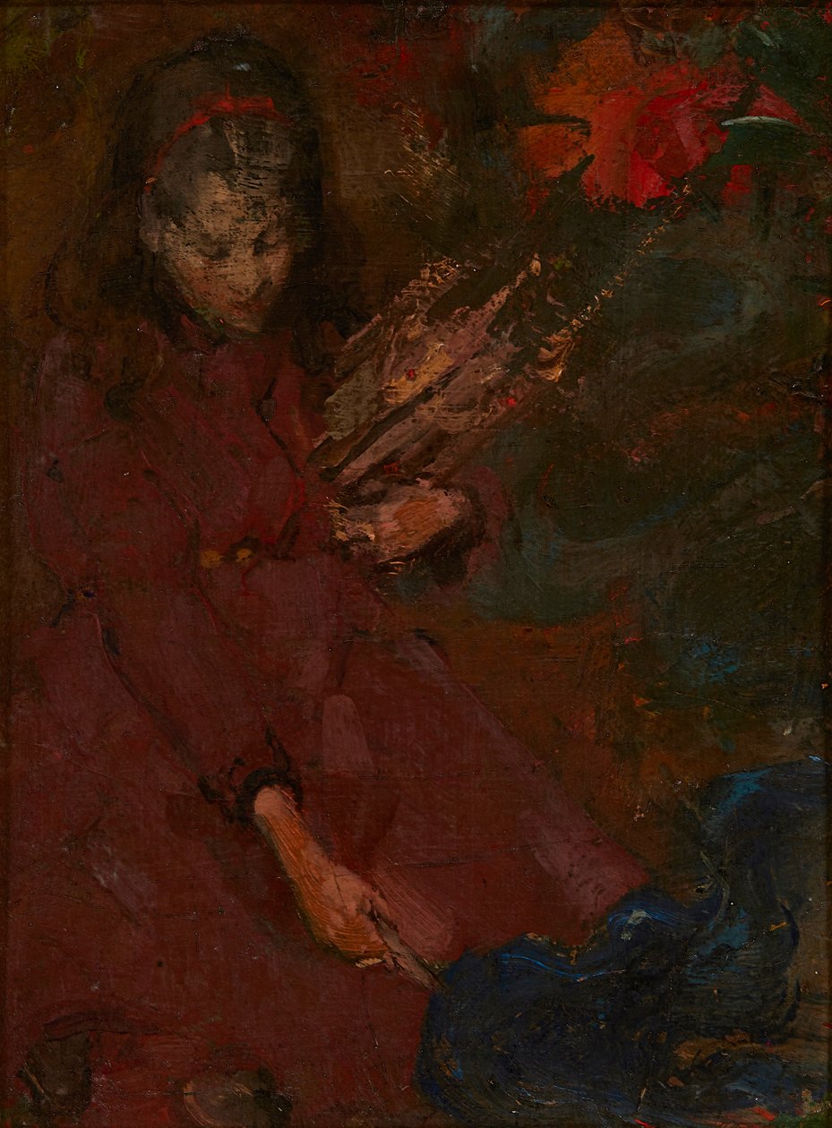 Juntando Lenha (óleo sobre tela) de Edward Atkinson Hornel