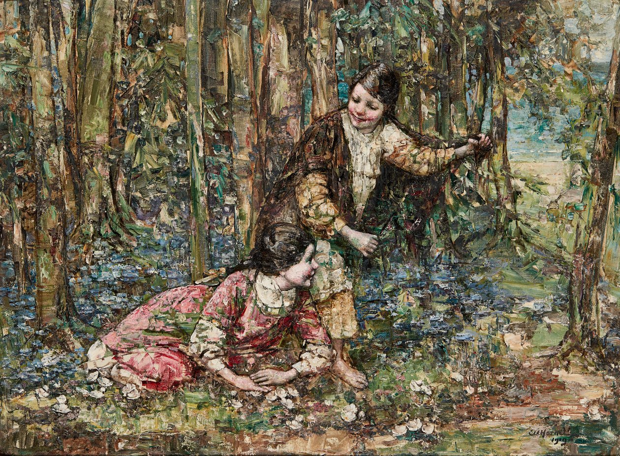 Girls In a Wood (óleo sobre tela) de Edward Atkinson Hornel