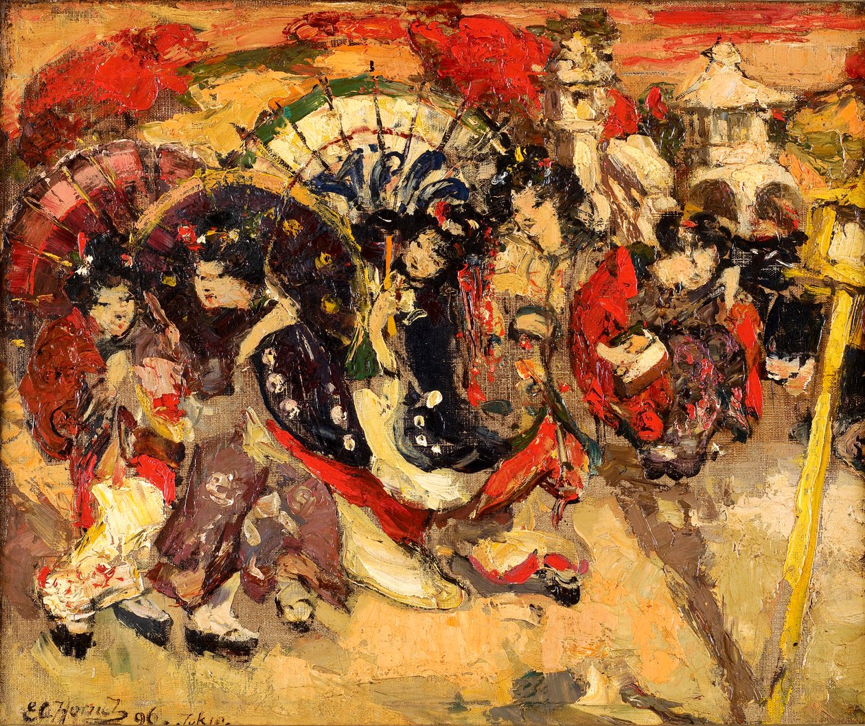 Números Japoneses em um Jardim de Edward Atkinson Hornel