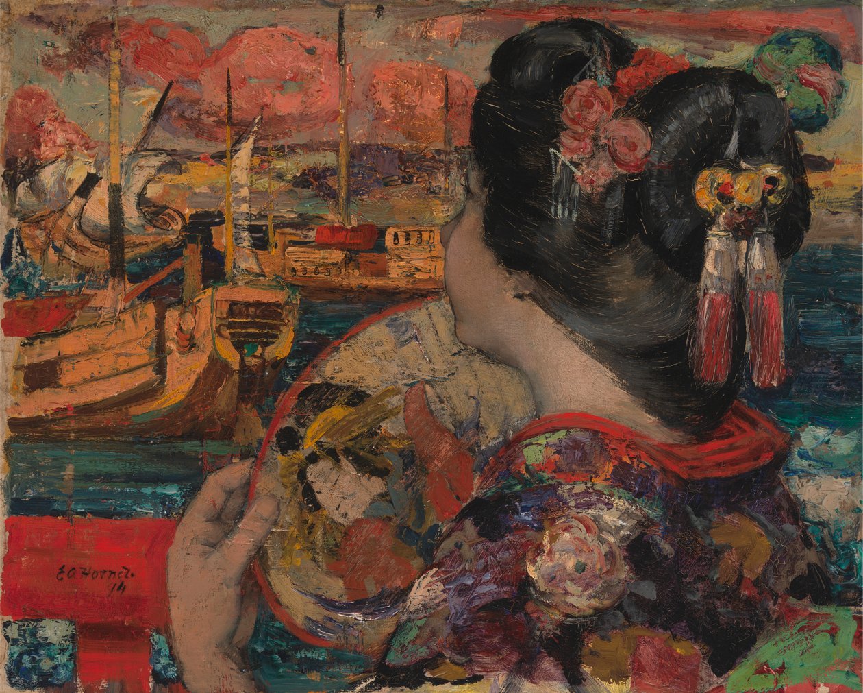 O Varanda, Yokohama de Edward Atkinson Hornel