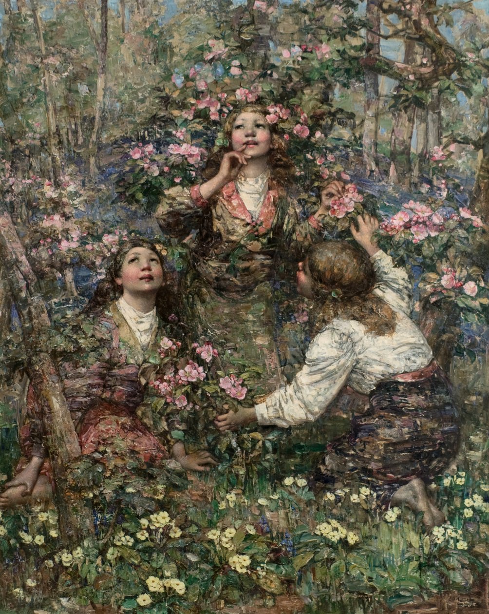 The Blackbird Song, c.1908 (óleo sobre tela) de Edward Atkinson Hornel