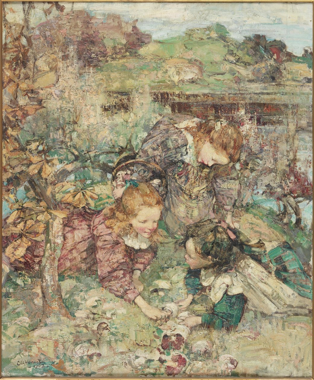 Os Pequenos Colectores de Cogumelos de Edward Atkinson Hornel