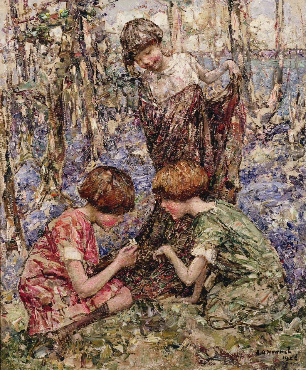 Os Colectores de Prímula (óleo sobre tela) de Edward Atkinson Hornel