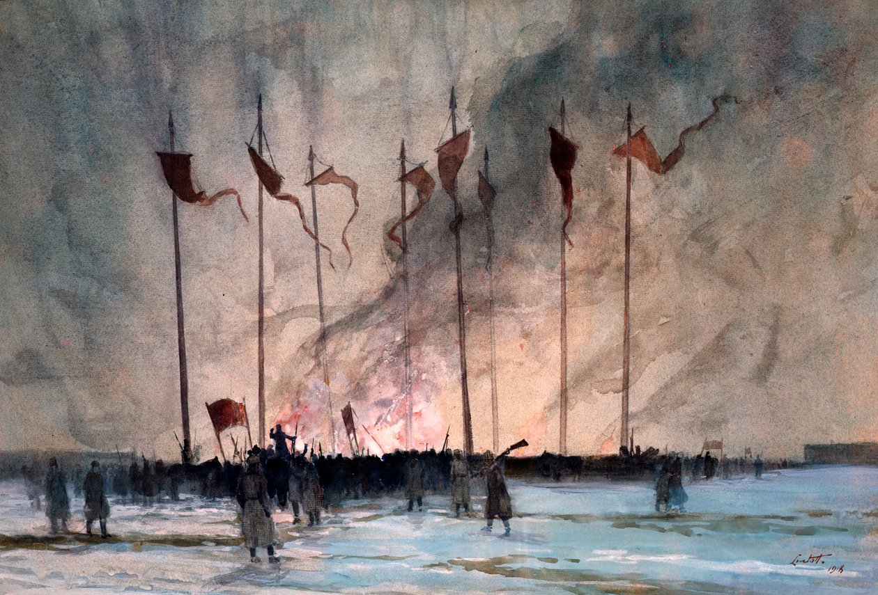 Enterro das Vítimas da Revolução Russa por Lintott de Edward Barnard Lintott