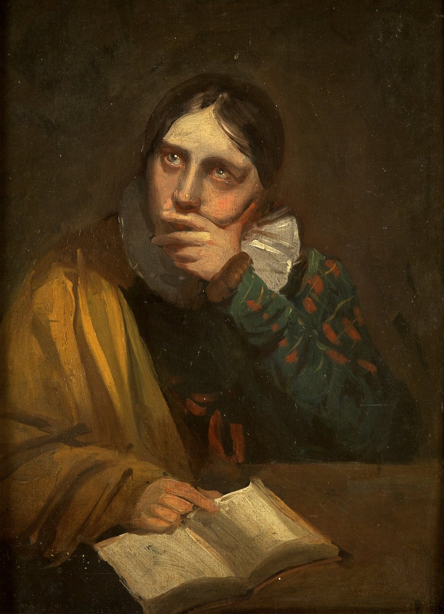 Menina Martha Bird, a filha da artista (óleo no painel) de Edward Bird