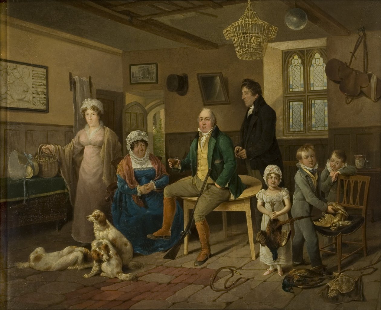 O retorno do Sr. Rickett das filmagens (óleo no painel) de Edward Bird